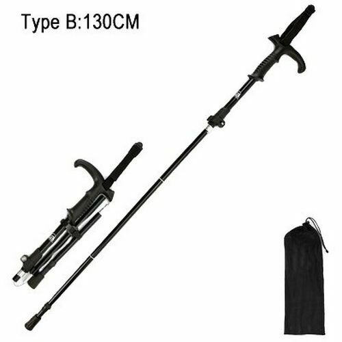 Fold Trekking Pole Portable Hiking Camping Stick Telescopic Nordic Walking Stick