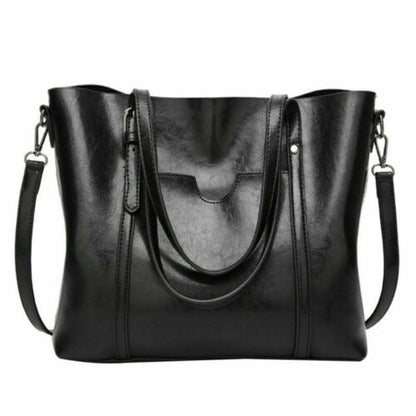 Women's Large Retro Handbag PU Leather Shoulder Bag Purse Messenger Tote Satchel