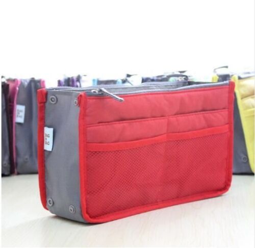 Cosmetic Bag Organizer Insert Purse Makeup Storage Traveling Handbag 10*28*18 CM