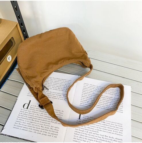Canvas Fabric Small Side Sling Shoulder Bag Student Cotton Soft Cloth Crossbody