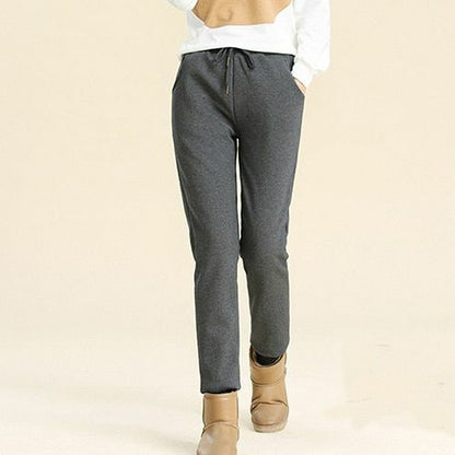 Pants Women's Cashmere Harem Warm Velvet Thick Lambskin Sweatpant Loose Trousers