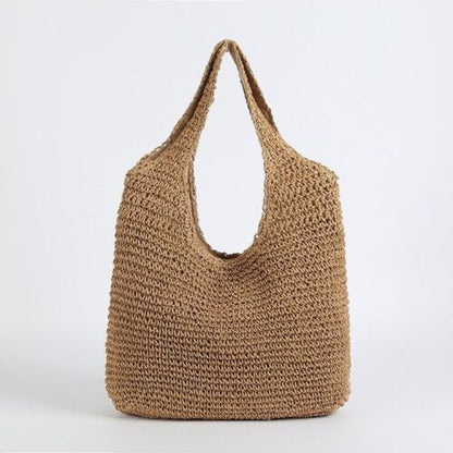 Women Shoulder Bags Woven Handbags Large Capacity Summer Beach Casual Tote Purse