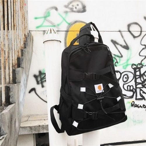 Large Backpacks Solid Zipper Purse Traveling Bags 33*17*43 CM Oxford Nylon Black