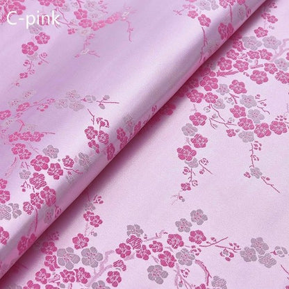 Chinese Silk Satin Floral Fabric Tang Suit Costume Cheongsam Dress By Metre Red