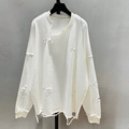 2023 New Fashion Hollow Out Sweatshirt For Women Round Neck Long Sleeve