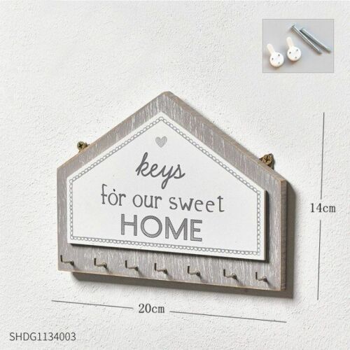 Key Holder Hanger Wall Hanging Wood Wall Organizer Rectangle House Shape Rack