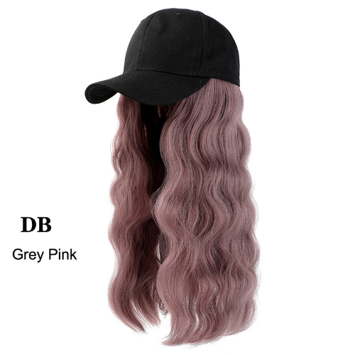 Baseball Cap Wig Kinky Straight Hat Synthetic Hair Wigs Natural Adjustable Hat