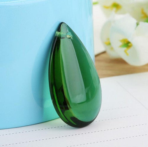 10Pcs 50mm Smooth Almond Chandelier Crystal Teardrop Prism Parts Suncatcher