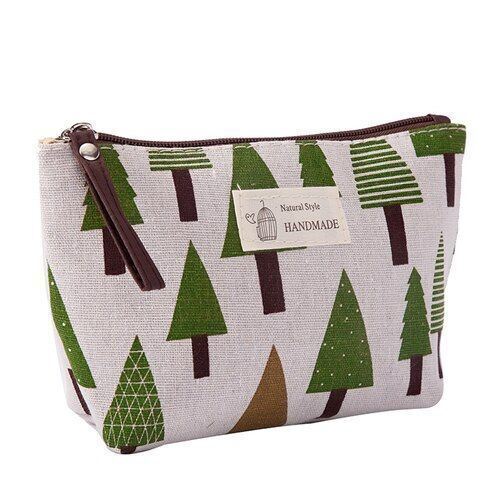 Travel Makeup Bag Organizer Plant Print Makeup Bag Wash Bag Pouch 20*8cm/21*13cm
