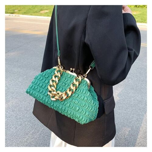 Clip Crossbody Bags Handbag Clutches Thick Chain Messenger Bag Purse 32*16*10 CM