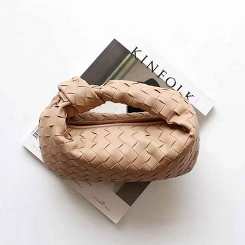 Cow Split Leather Knot Bag Weave Handmade Sling 27X13X16cm Polyester Accessories
