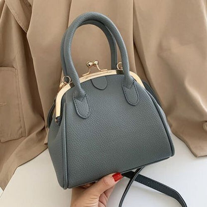 Vintage Leech Synthetic Leather Lock Shell Bag Shoulder Crossbody Tote Handbags