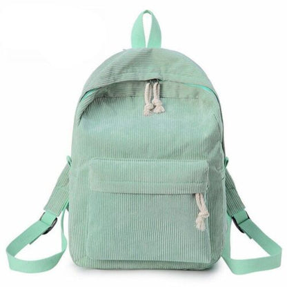 Soft Fabric Backpack Corduroy School Striped Traveling Velvet Bags 40*28*12 CM
