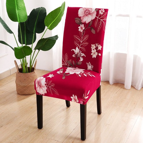 1/4/6pcs Stretch Spandex Dining Room Printed Chair Covers Slipcovers Home Decor
