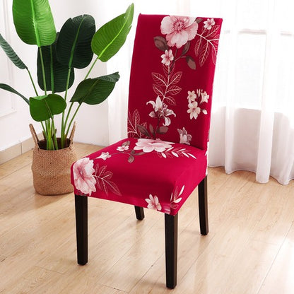 1/4/6pcs Stretch Spandex Dining Room Printed Chair Covers Slipcovers Home Decor