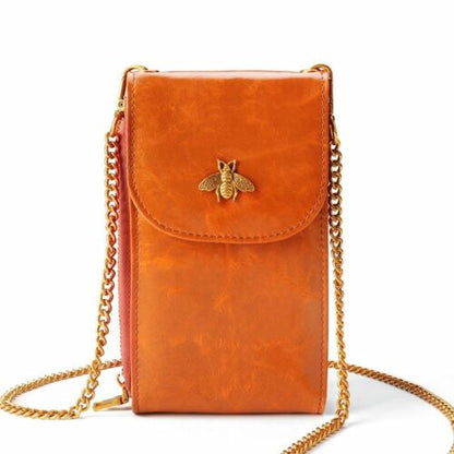 Women Leather Phone Purse Card Holders Crossbody Shoulder Bag With Chain Strap