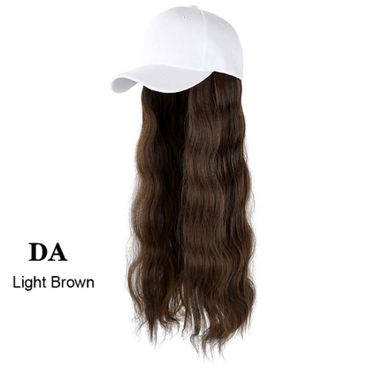 Baseball Cap Wig Kinky Straight Hat Synthetic Hair Wigs Natural Adjustable Hat