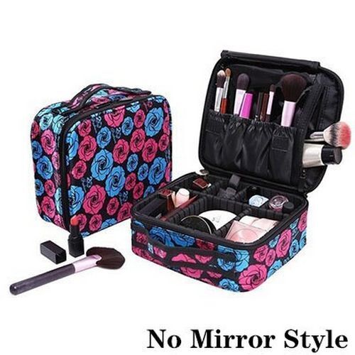 Makeup Case Traveling Cosmetic Bag Make Up Storage Box Nail Tool Suitcases Solid