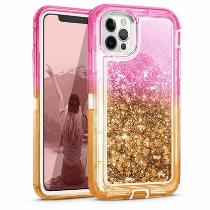 iphone 16 Pro Max 11/12/13/14/15 Plus/XS Max/XR Shockproof Case Liquid Glitter