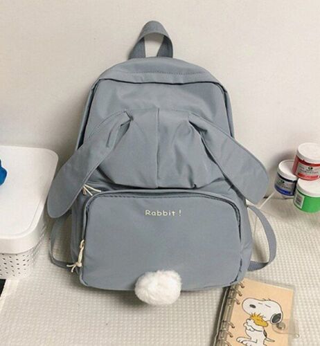 Backpack White School Bag Rabbit Tail Bag Large Waterproof 29*12*40 CM Traveling
