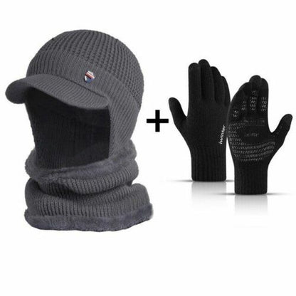 Winter Hat Bandana Scarf Outdoor Ear Protection Warm Thick Bicycle Knitted Cap