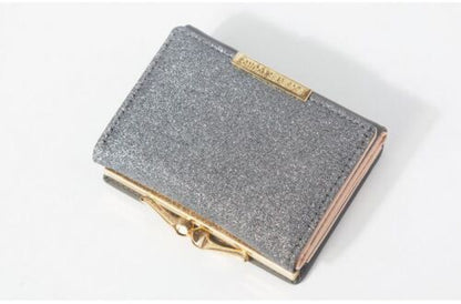 Shiny Wallet Three Fold Wallet Coin Pocket Purse Simple Clutch Bags Polyester