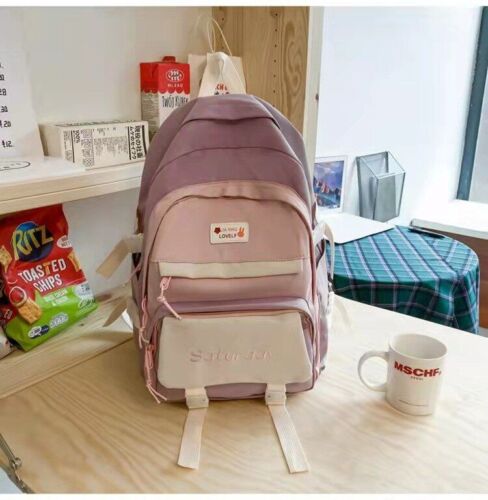 Women Backpack Canvas Teenage Bags Candy Color School Bag Outdoor Travel College