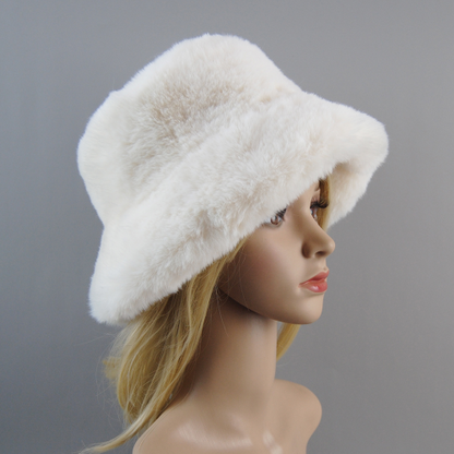 New Style Fake Rabbit Fur Hats Soft Hat Cotton Lining Warm Fashion Ski Beanies