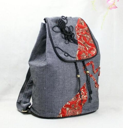 Weaving Bag Cotton Linen Bag Shoulder Polyester Purse 38*20*40 CM Floral 20-35 L