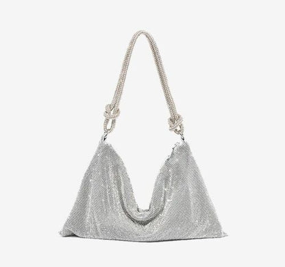 Hobo Shoulder Bag Handle Shining Rhinestone Evening Clutch Purse Crystal Handbag
