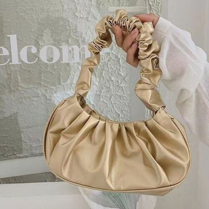 Pleated Handbags Synthetic Bags Leisure Shopping Shoulder Bags Dumpling Handbag