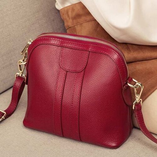Genuine Leather Purse Shoulder Bag 20*9*18 CM Blue Purple Gray Red Black Handbag