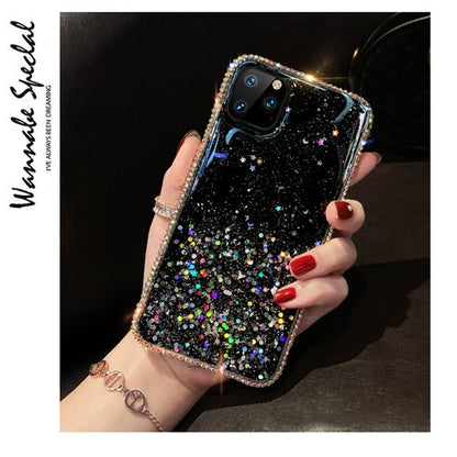Transparent Star Sequins TPU Phonecase for IPhone17Pro/17/16/15 /14/13/12/11/XR
