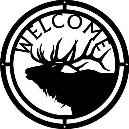 New Deer Buck Head /Deer Family /Bear and Cub /Elk Head Welcome Sign-12.5" Round