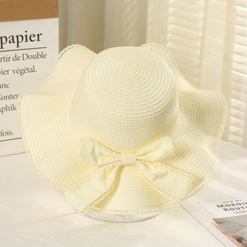 Foldable Wide Brim Floppy Girls Straw Hat Sun Hat Beach Summer Hat Protect Cap