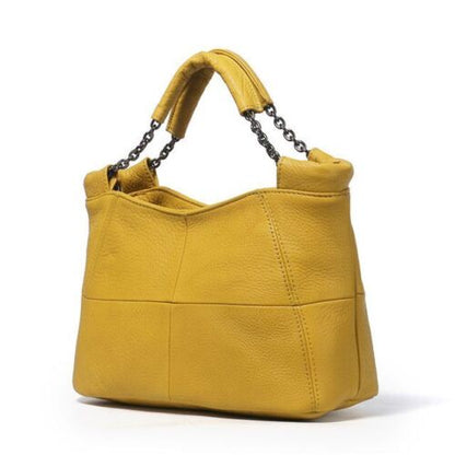 Natural Cow Leather Messenger Bags Chain Shoulder Small Genuine Leather Handbags