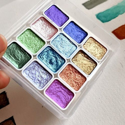 Watercolor Paints Metallic Pearlescent Solid Handmade Fine Art Painting Supplies