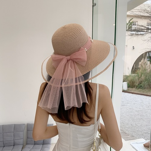 Foldable Wide Brim Floppy Girls Straw Hat Sun Hat Beach Summer Hat Protect Cap