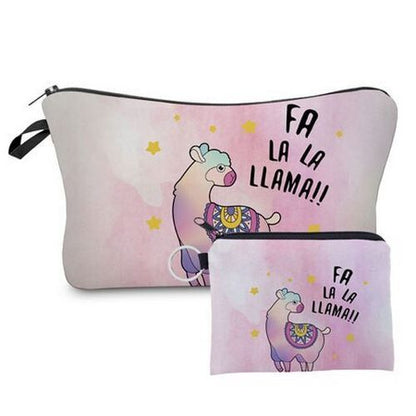 2 PCS Makeup Bag Animal Pattern Cosmetic Bag Set Women Combination Organizer Bag