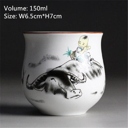 Chinese tea cup Japanese style master cup of tea blue-and-white porcelain cups