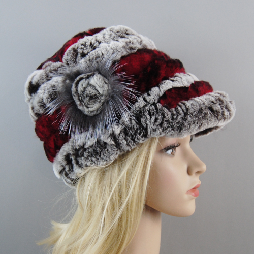 Women Winter Rabbit Fur Caps Warm Real Rabbit Fur Hats Natural Soft Knitted Hat