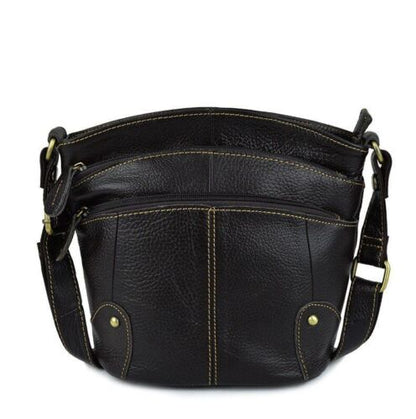 Cowhide Women Crossbody Bag Leather Small Messenger Bag Shoulder Polyester Pouch