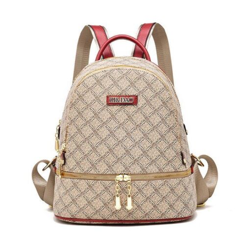 Backpack Printing Leather Back Pack Bags Softback Travel Bags 20 L Red Pink Pink