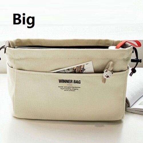 Canvas Organizer Inner Bag Makeup Handbag Lightweight Traveling Storage Purse