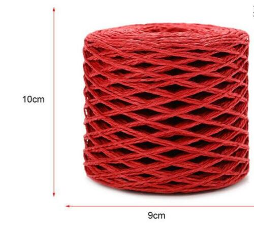 200M 2mm Raffia Paper Cord StrawRope Yarn DIY Crochet Summer Beach Hat Bag Craft