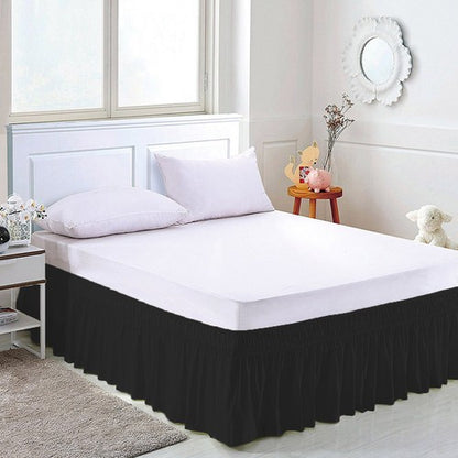 Wrap Around Bed Skirts Drop Solid Color Elastic Bed Skirt Queen King Full Dust