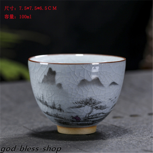 Ruyao Master Cup Crackle Glaze Handpainted Tea Cup 100ml Chinese Kungfu Tea Cups