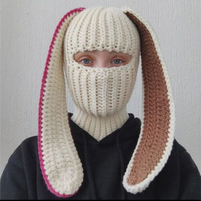 Bunny Hat Knitted Warm Wool Sleeve Cap Party Hat Ski Mask
