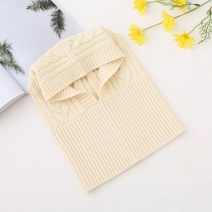 Knitted Hat Casual Warm Hood Snood Thick Neck Collar Neck Face Protect