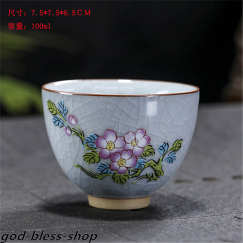 Ruyao Master Cup Crackle Glaze Handpainted Tea Cup 100ml Chinese Kungfu Tea Cups